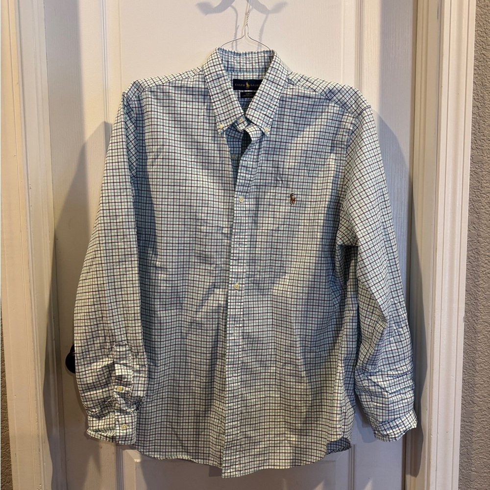 Polo by Ralph Lauren Men's Blue Checkered Shirt